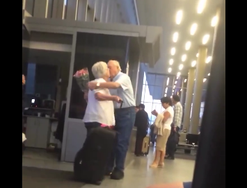 Watch 80-year-old man surprise wife with roses and chocolates after 2 weeks apart