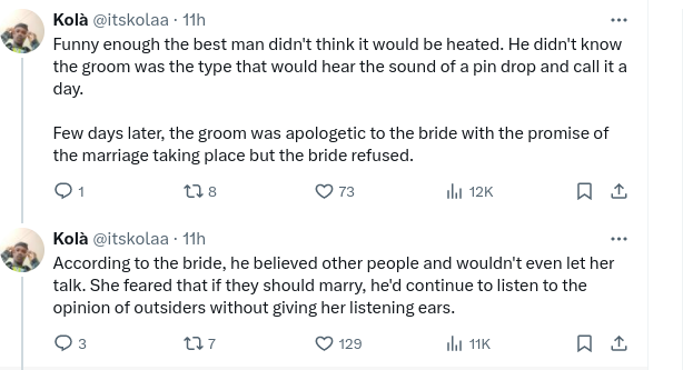 Bride's tears flow as groom cancels wedding over best man's joke
