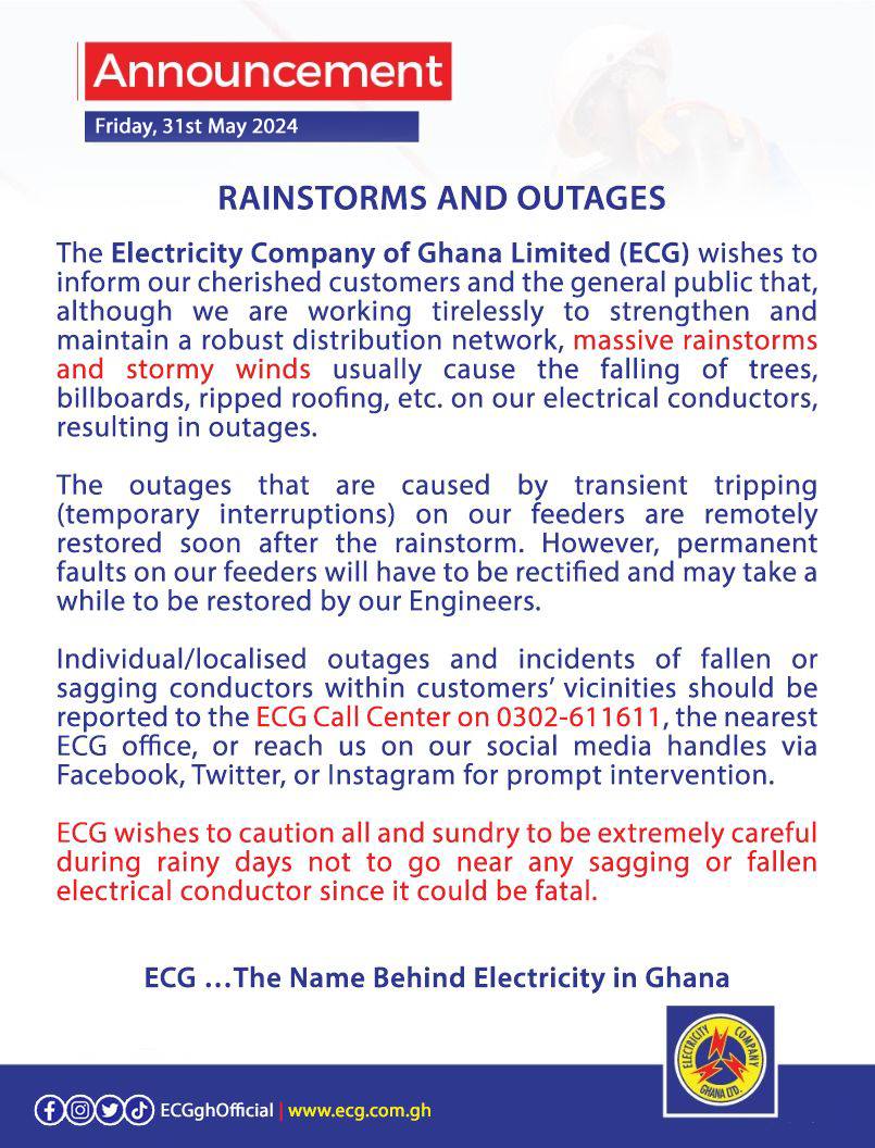 Dumsor caused by fallen trees and billboards - ECG