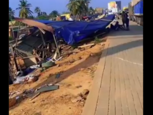 Shop owners in Kwashiman Been-To suffer losses as shops are demolished by Municipal Assembly