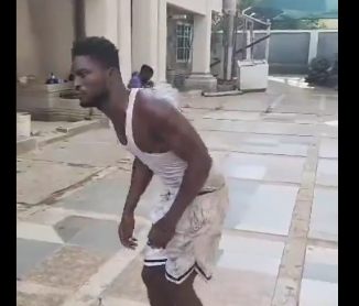 Thief caught stealing cables forced to sing and dance to Shatta Wale's song (Video)