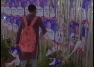 Video of young man tearing down Bawumia's campaign posters sparks social media outrage 