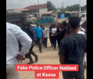 (Video) Fake police officer arrested in Kasoa for extortion