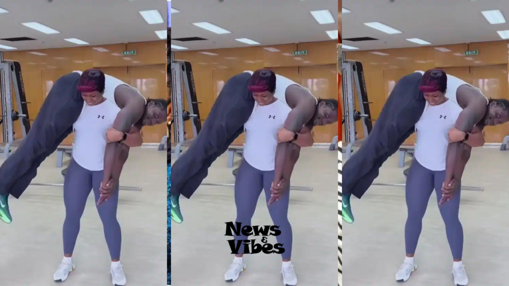 Viral Video: Female bodybuilder lifts fully grown man to do squats