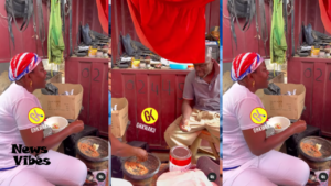 (Video) MP shares a meal with shoemaker as part of campaign strategy