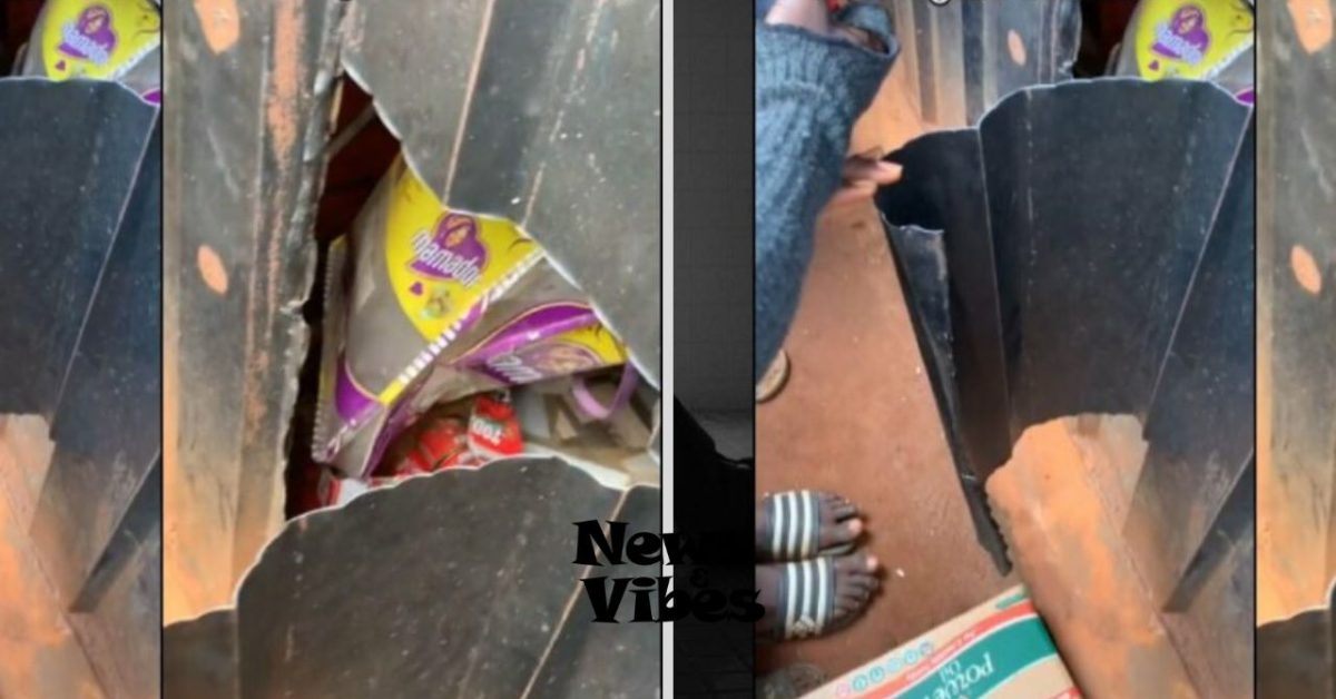 Businessman shares emotional video after thieves steal from his new container shop