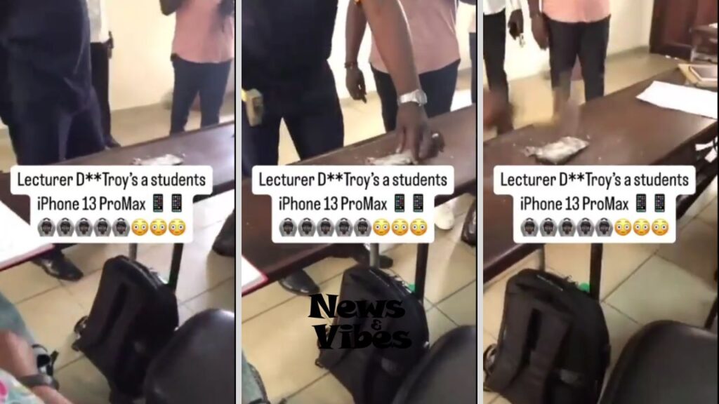 Outrage as lecturer smashes student's iPhone 13 Pro Max in viral video