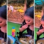 Viral video of Serwaa Amihere eating fufu at a funeral