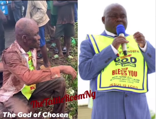 Watch how a man survives accident wearing Chosen church apron