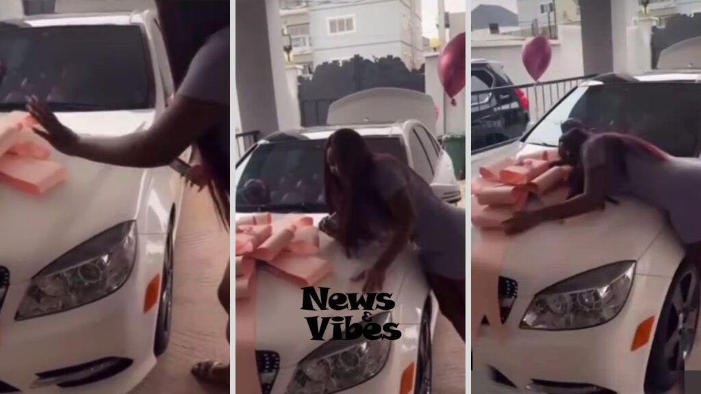 Woman loses it after boyfriend surprises her with brand new Mercedes Benz