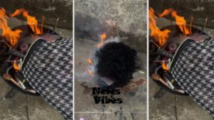 Lady Quotes Bible Verses as She Burns her Makeup and Wigs (Video)