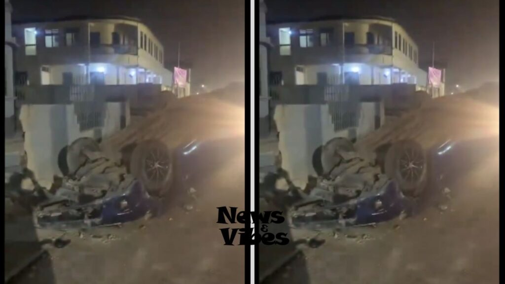 (Video) Driver's Joyride Ends in Disaster on Dunkwa Canary Road