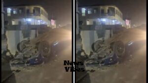 (Video) Driver's Joyride Ends in Disaster on Dunkwa Canary Road