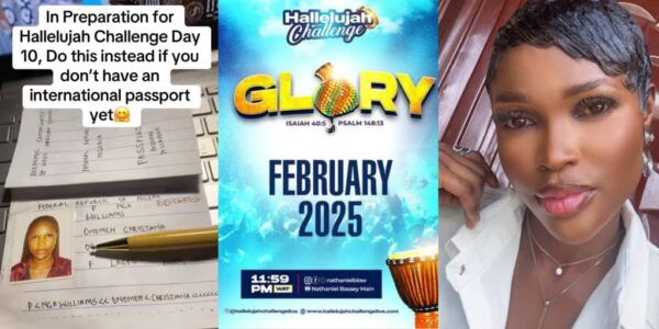Lady creates paper passport as symbol of faith during Hallelujah Challenge