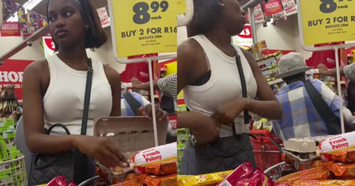 Woman Caught on Camera Stealing Eggs from Supermarket (Video)