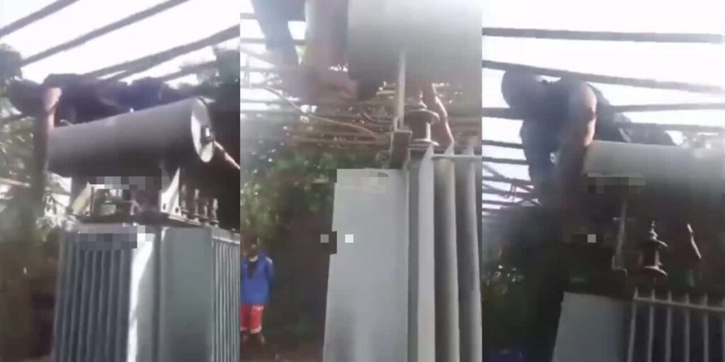 (Video) Residents Watch as Transformer Thief Meets Fatal End