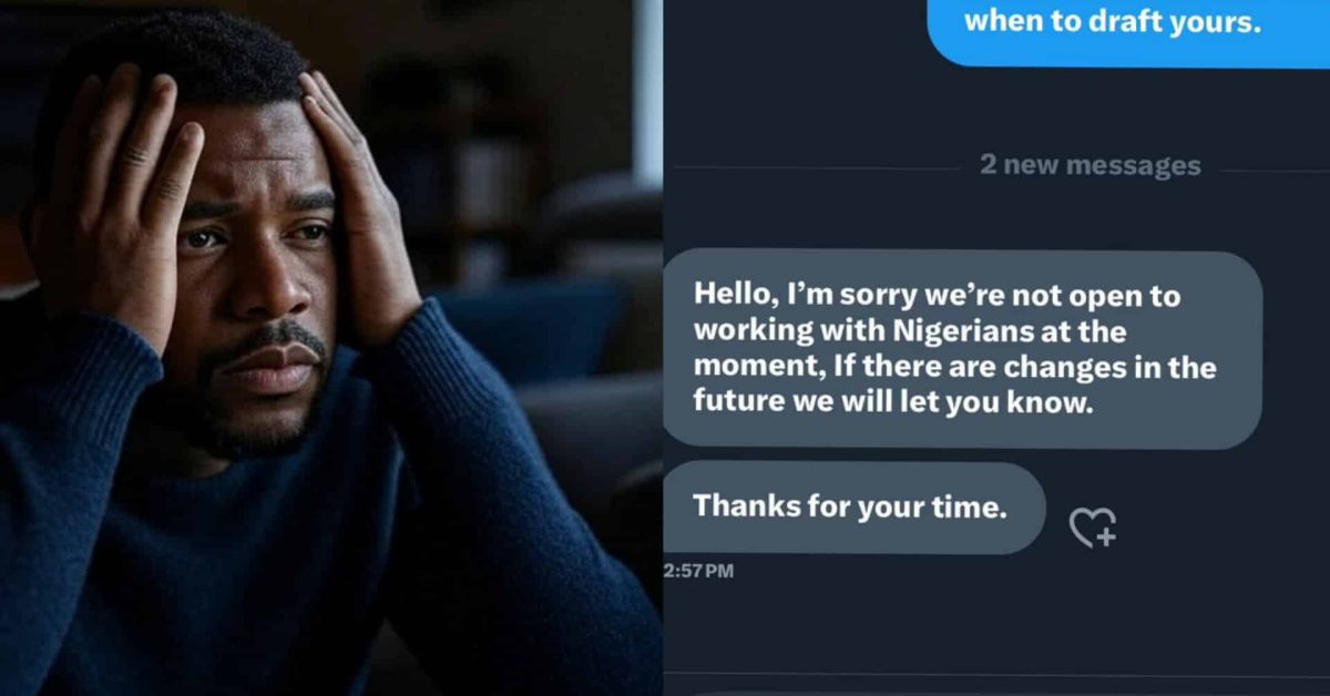 Man’s Job Opportunity Crushed After Mentioning He’s From Nigeria