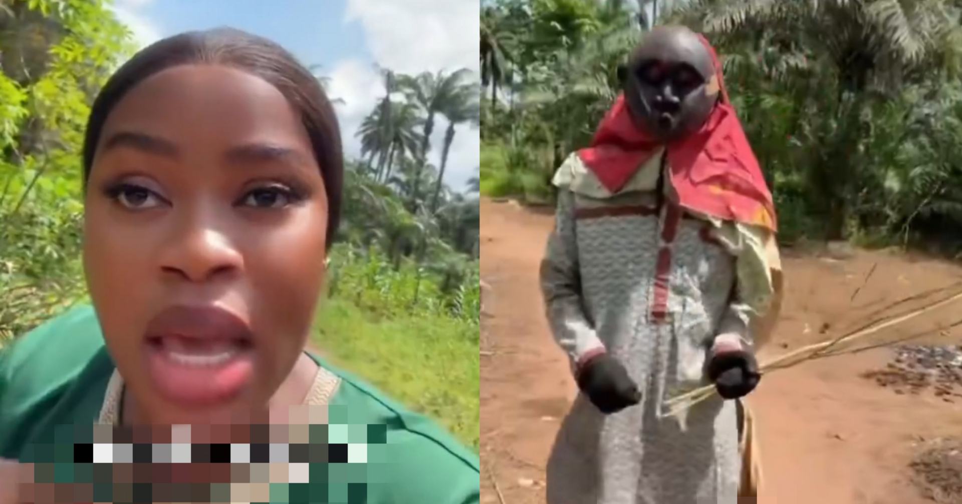 (Video) Masquerade Stops Woman to Demand Her Phone Number