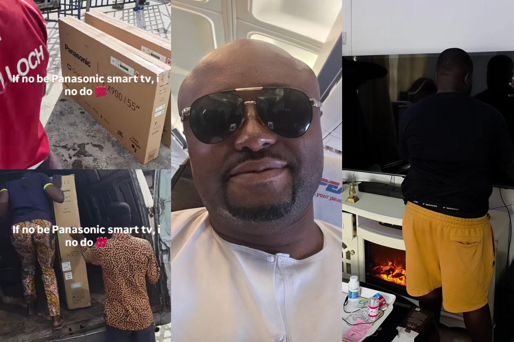 Davido’s Aide Splurges Millions on Panasonic Smart TV for Benin Mansion