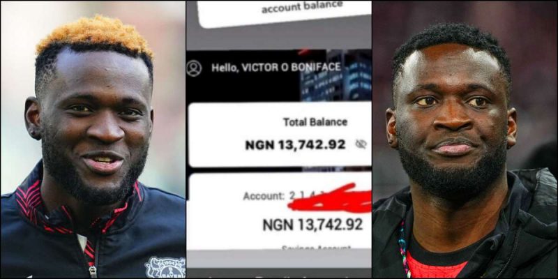 Footballer Victor Boniface Shocks Fans With Bank Balance Reveal