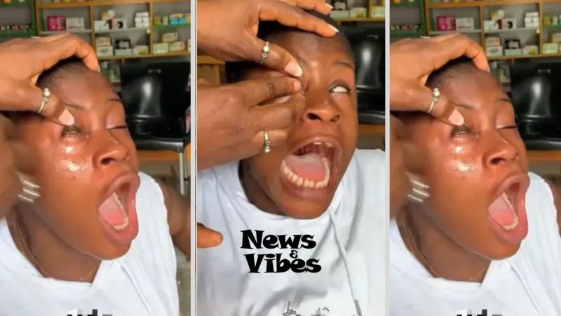 First-time contact lens user breaks down in tears