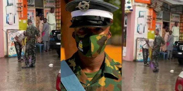 (Video) Man Forced to Mop Mall in Heavy Rain for Wearing Military Camouflage