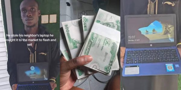(Video) Caught Red-Handed: Man Busted Trying to Sell Stolen Laptop from His Own Neighbour