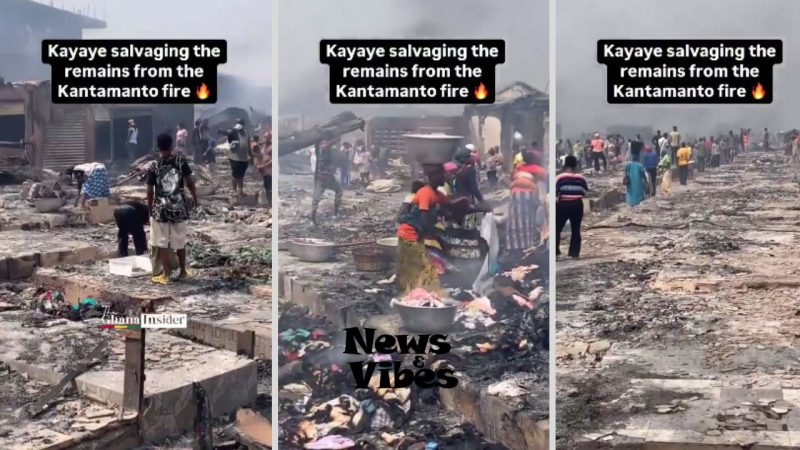 Kantamanto Market Fire: Traders Scramble to Salvage Goods Amidst Rubble and Ash