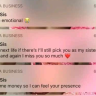 Send me money so I can feel your presence - last born to big sister
