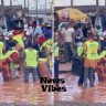 (Video) Lord's Chosen Church Members hold praise session in flooded muddy road