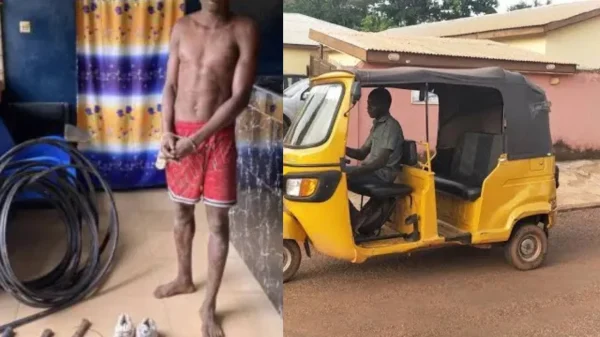Infamous 'IGP' Tricycle Rider Caught Red-Handed Stealing Near Bogoso Hospital